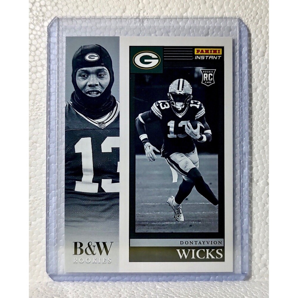 Dontayvion Wicks 2023 Panini NFL #29 Black & White Rookies Card Packers 1/216
